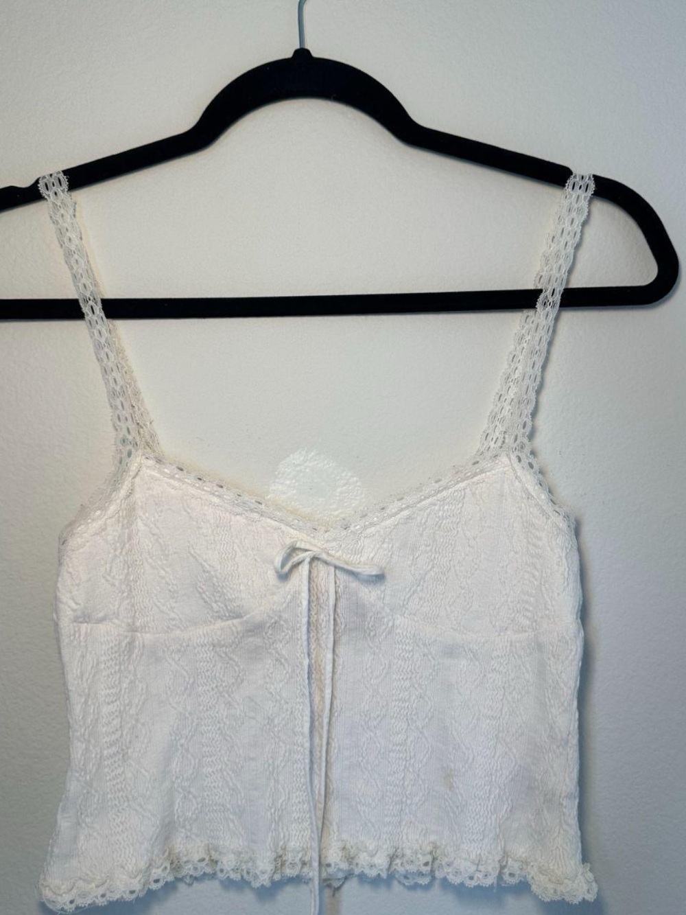 Edikted Lacy Knit Tank Top White